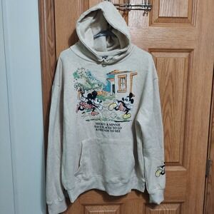 NEW Disney Mickey & Minnie Character Hoodie Women's Size Large